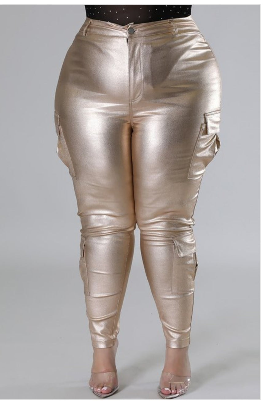 Bronze Cargo Style Pants PLUS