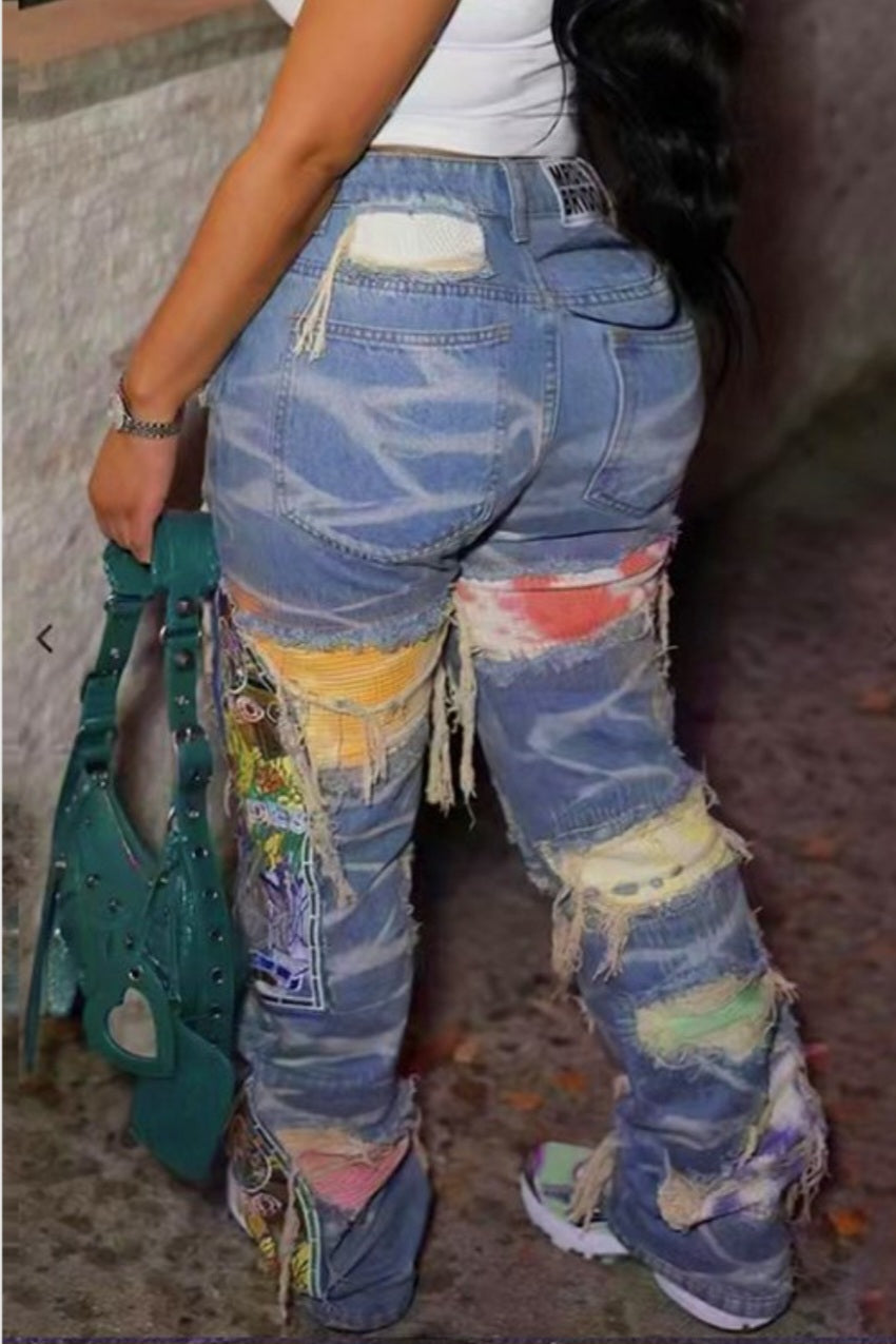 Color me Badd Denim Ripped Jeans